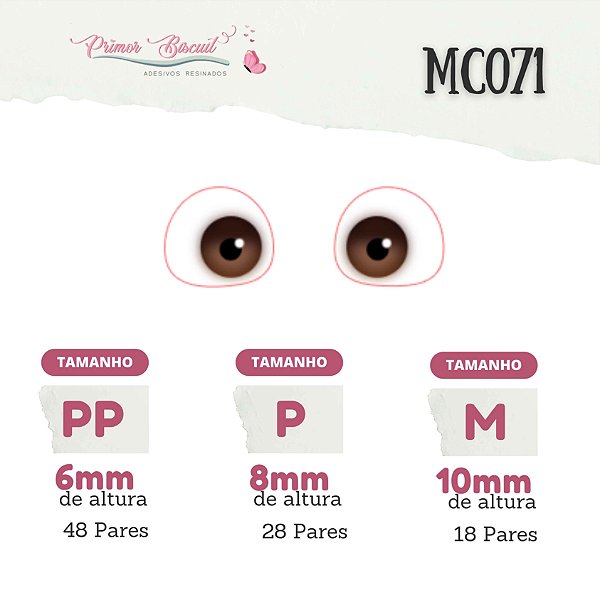 Olhos Adesivos Resinados - MC071
