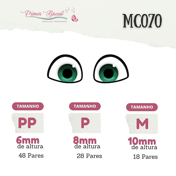 Olhos Adesivos Resinados - MC070