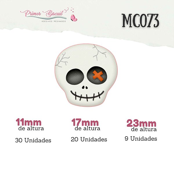 Adesivos Resinados Halloween - MC073 Caveira
