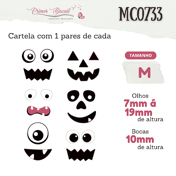 Adesivos Resinados Halloween - MC0733 Monstros 2