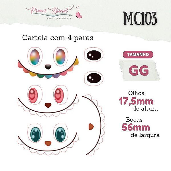 Olhos Adesivos Resinados MC103