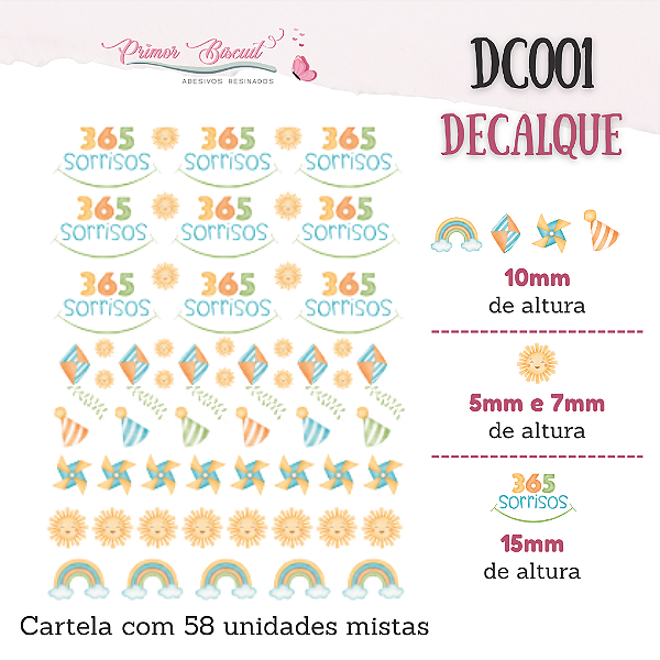 Decalque DC001 - 365 Sorrisos