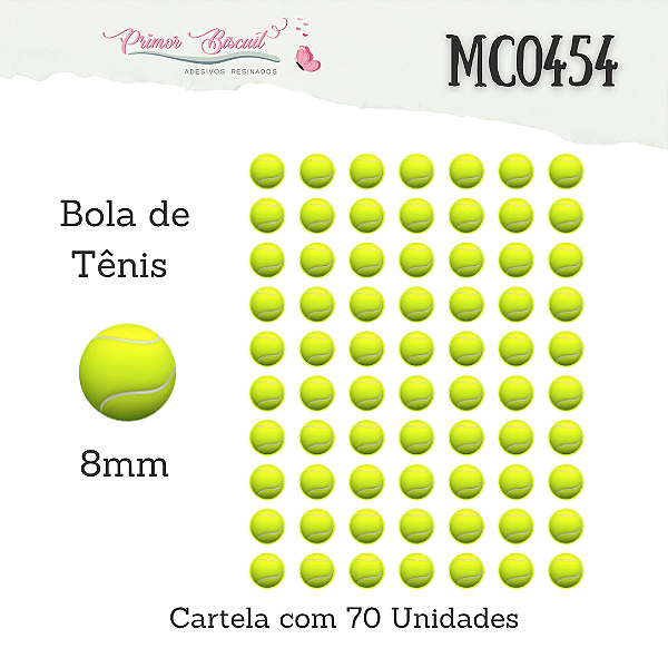 Adesivos Resinados MC0454 - Bola de Tênis -  Círculo com 8mm de diâmetro
