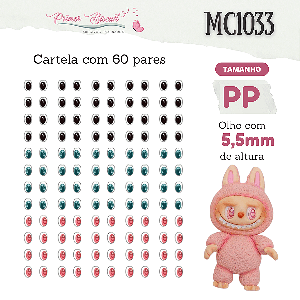 Olhos Adesivos Resinados MC1033 Tamanho PP