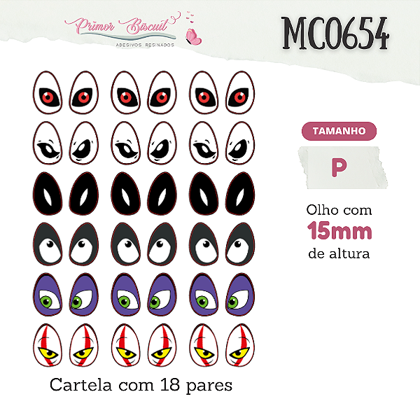 Adesivos Resinados MC0654 - Olhos Halloween