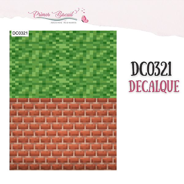 Decalque - DC0321 - Estampa de blocos - Decalque com Fundo Transparente