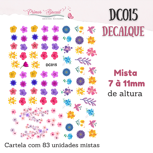 Decalque - DC015 - com Fundo Transparente - Flores