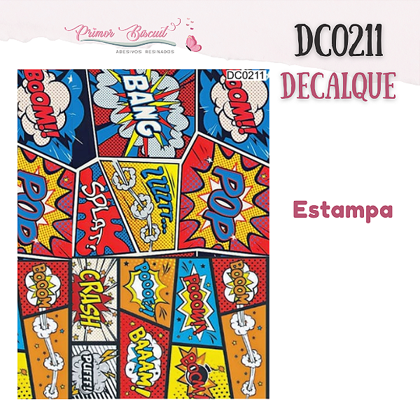 Decalque - DC0211 - Decalque com FUNDO TRANSPARENTE - Heróis