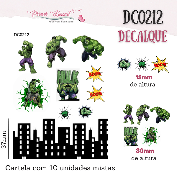 Decalque - DC0212 - Decalque com FUNDO TRANSPARENTE - Heróis
