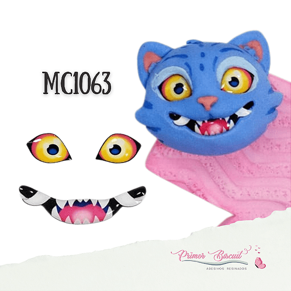 Olhos e Boca Adesivos Resinados MC1063 Olho e Boca Gato