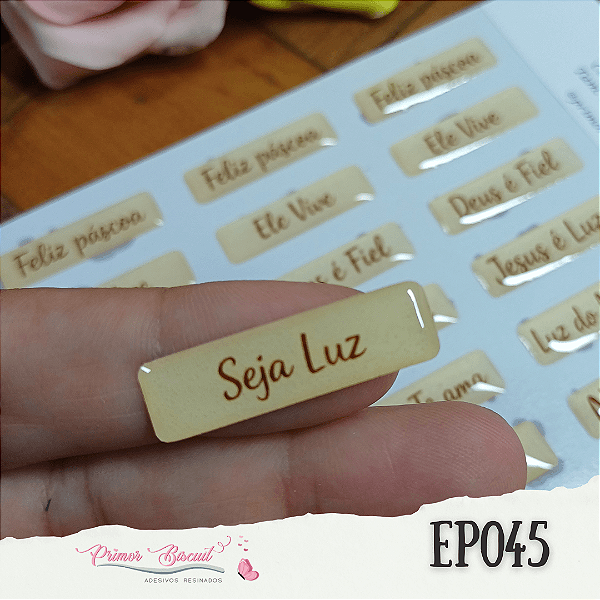 Adesivos Resinados EP045 - Placas Resinadas com frases Cristãs
