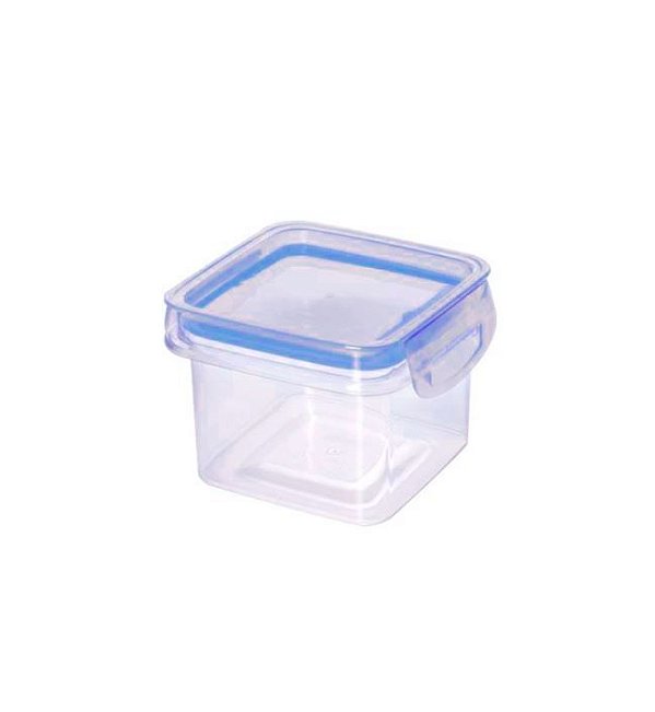 Porta Mantimentos Quadrado Trava Mais Cristal 380 ml Azul