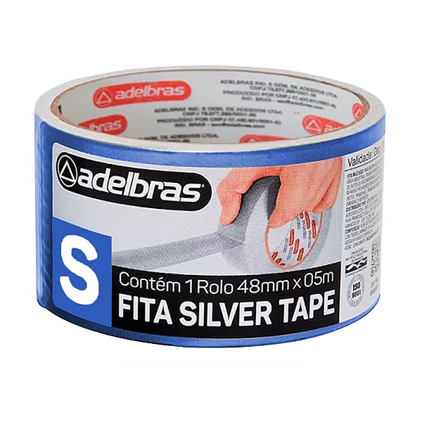 Fita Silver Tape Azul 5 Metros 48mm Adesivo Multiuso ADELBRAS