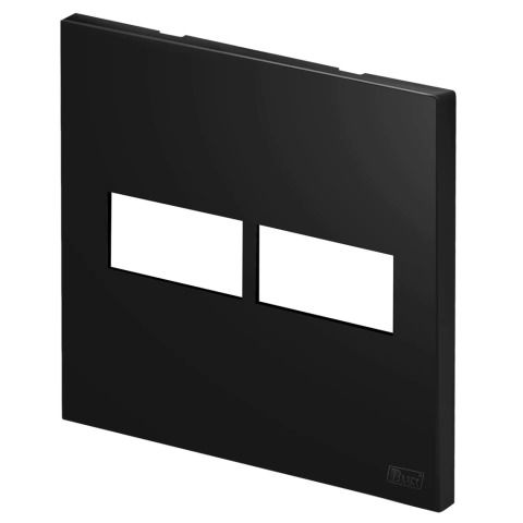 Placa 2 Módulos 4x4 Recta Preto Fosco Blux