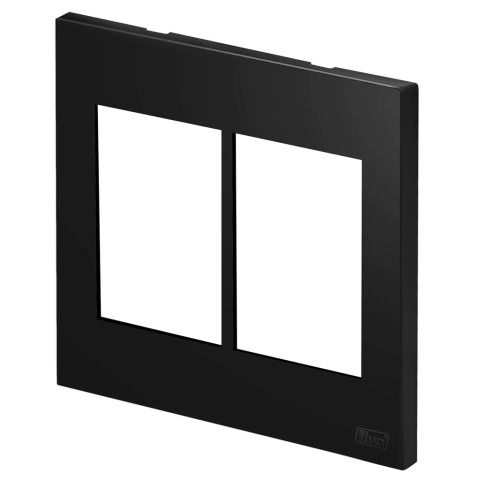 Placa 6 Módulos 4x4 Recta Preto Fosco Blux