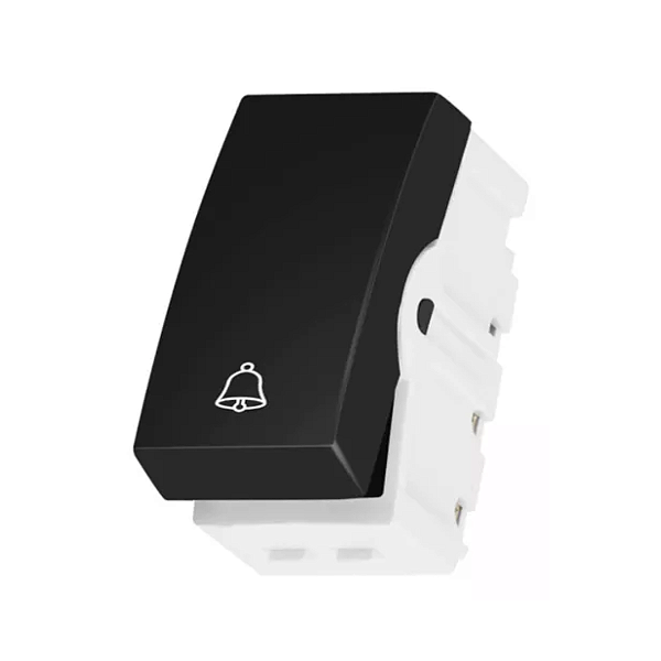 Módulo Pulsador Campainha Recta Satin Preto Fosco Blux