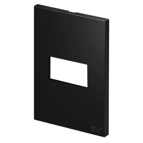 Placa 1 Módulo Horizontal 4x2 Recta Preto Fosco Blux