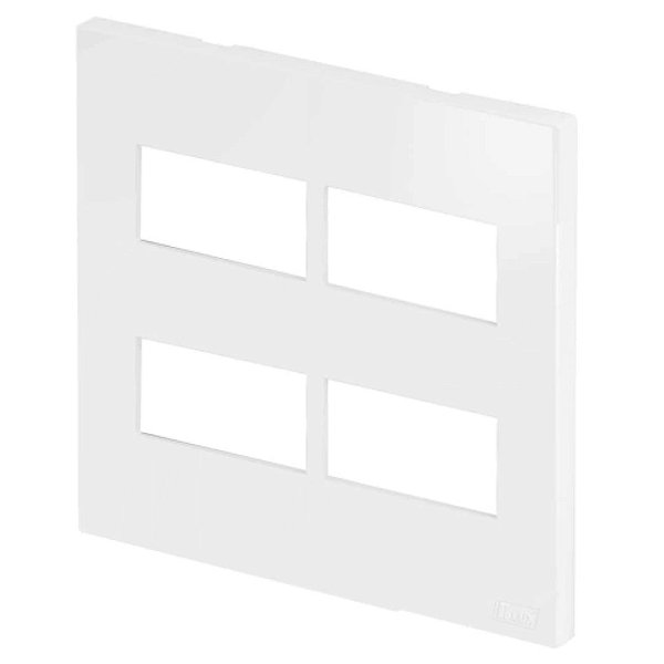 Placa 4 Módulos 4x4 Recta Branco Fosco Com Suporte