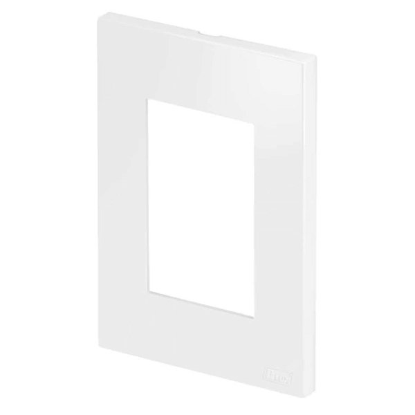 Placa 3 Módulos Horizontal 4x2 Recta Branco Fosco Com Suporte