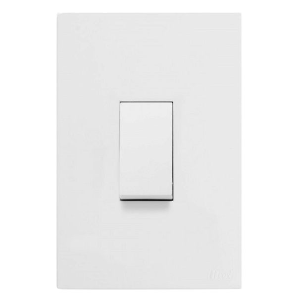 Conjunto Interruptor Simples Recta Branco Fosco Blux