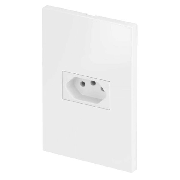 Conjunto Tomada 10A Recta Branco Fosco Blux
