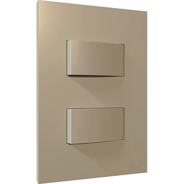 Conjunto Interruptor Duplo Simples Recta Areia Fosco Blux