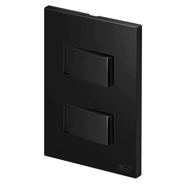 Conj. Interruptor Duplo Paralelo Recta Preto Fosco Blux