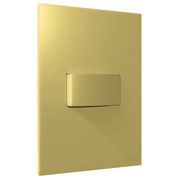 Conjunto Interruptor Simples Recta Ouro Nobre Fosco Blux