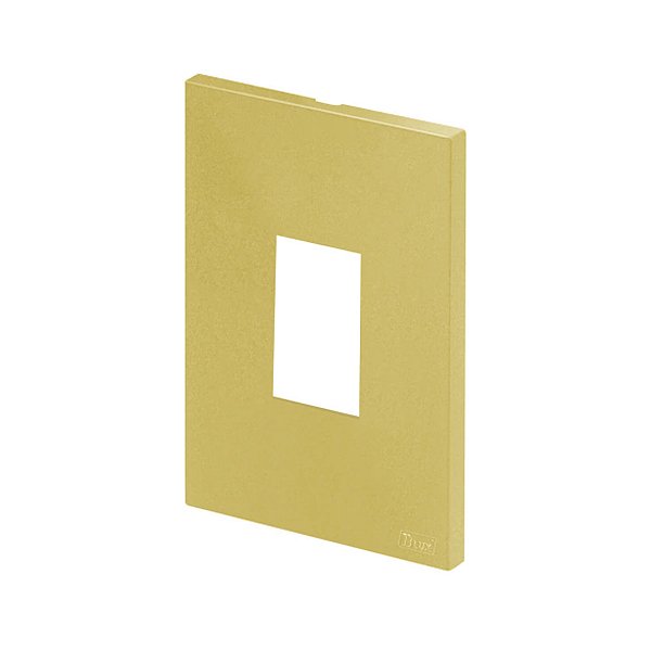 Placa 1 Módulo Vertical 4x2 Recta Ouro Nobre Fosco Blux