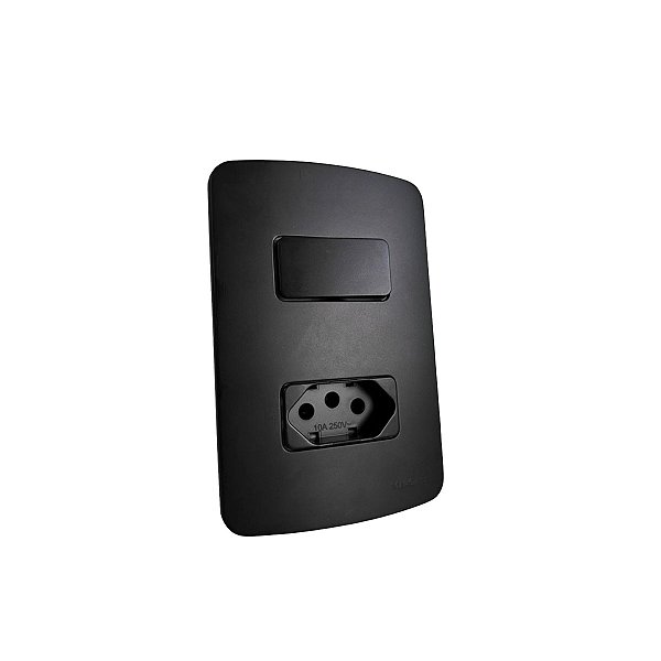 Conj. Interruptor Simples + Tomada 20a B3 Ebony Margirius