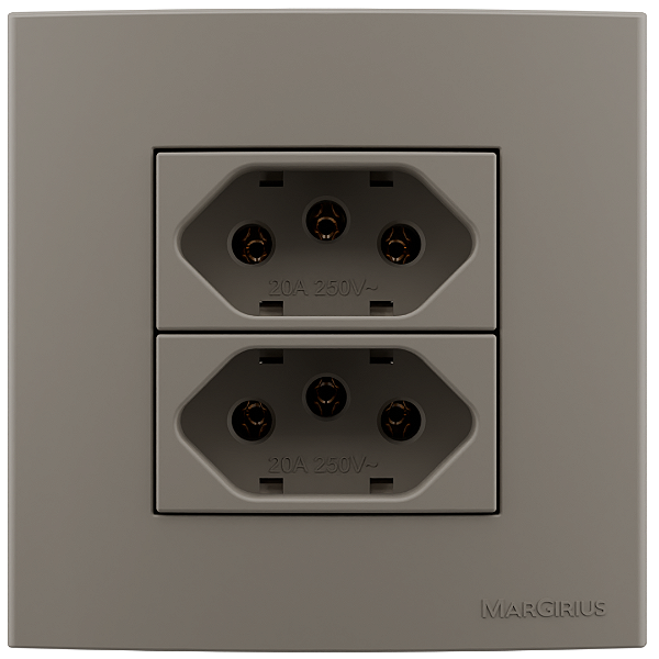 Tomada Dupla 20a Móveis Sleek Argila Margirius