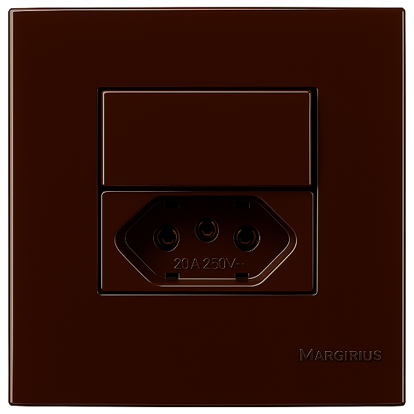 Interruptor Simples + Tomada 10a Sleek Móveis Marrom Margirius