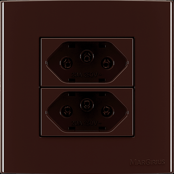 Tomada Dupla 10a Móveis Sleek Marrom Margirius