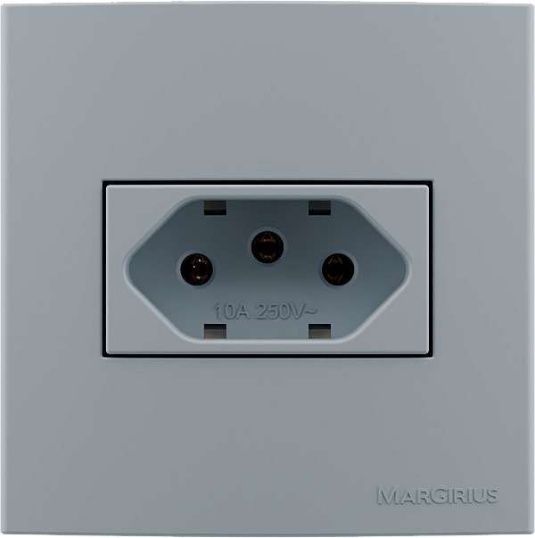 Conj. Tomada 10a Sleek Cinza Móveis Margirius