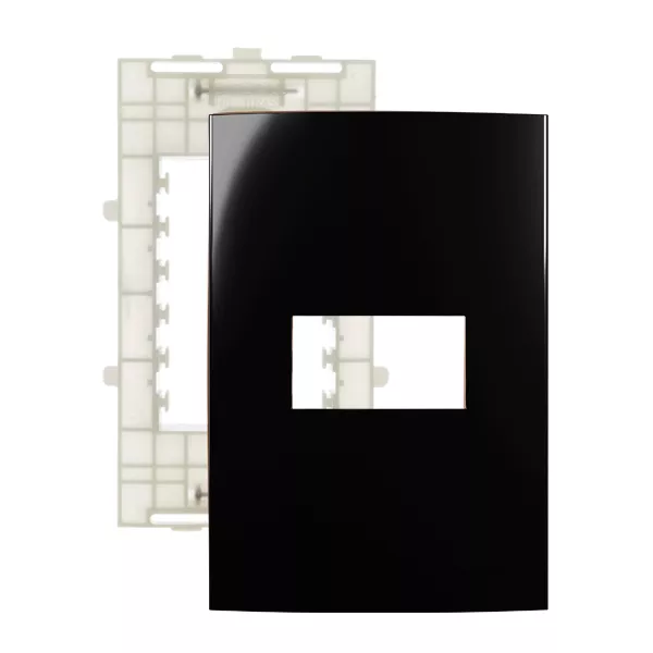 Placa 1 Modulo 4x2 Sleek Ebony Preto Margirius