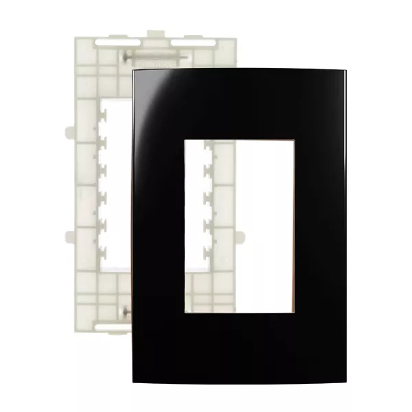 Placa 3 Modulos 4x2 Sleek Ebony Preto Margirius