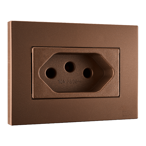 Conj. Tomada 10A Mobili Recta Corten Fosco Blux