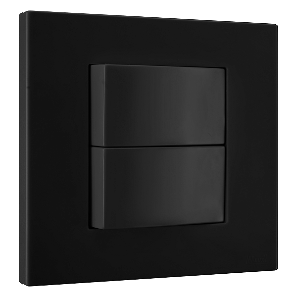 Conj. Interruptor Duplo Simples Mobili Recta Preto Fosco Blux