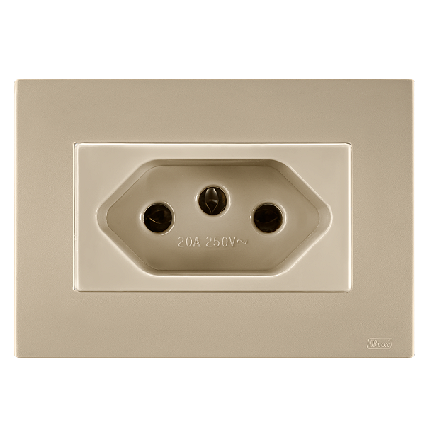 Conj. Tomada 20A Mobili Recta Areia Fosco Blux