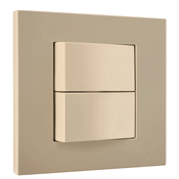 Conj. Interruptor Duplo Simples Mobili Recta Areia Fosco Blux