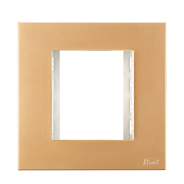 Placa 2 Modulos Mobili Recta Ouro Nobre Fosco Blux