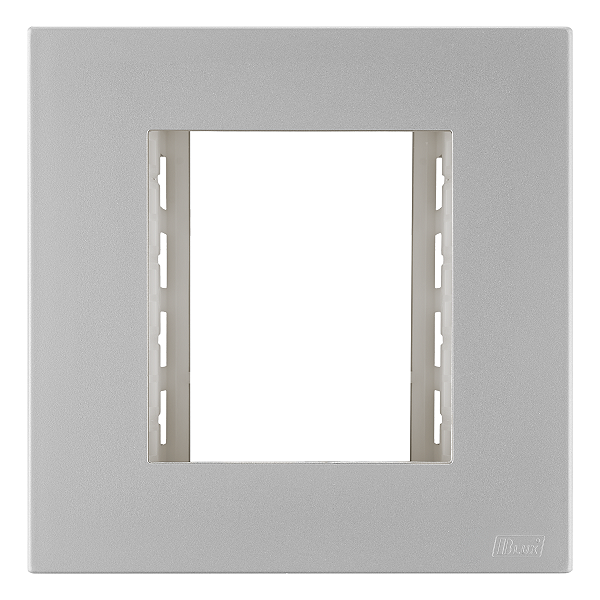 Placa 2 Modulos Mobili Recta Prata Fosco Blux