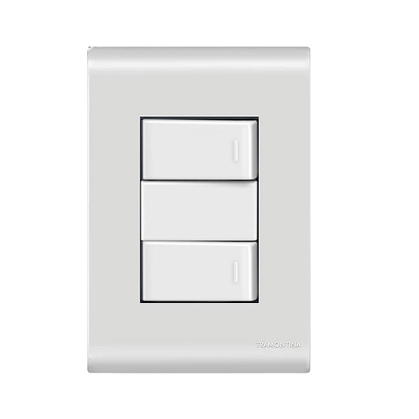 Conjunto Interruptor Duplo Simples Liz Branco Tramontina