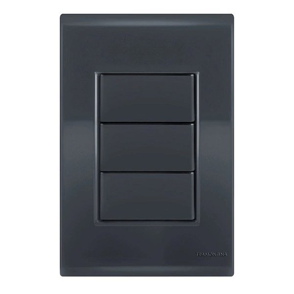 Conjunto Placa Cega Liz Grafite Tramontina