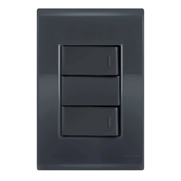 Conjunto Interruptor Duplo Paralelo Liz Grafite Tramontina