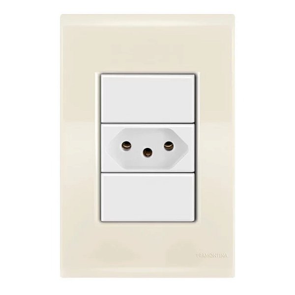Conjunto Tomada 20A Liz Bege Tramontina