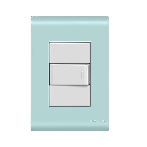 Conjunto Interruptor Simples Azul Jeans Tramontina