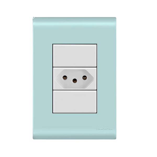 Conjunto Tomada 20A Azul Jeans Tramontina