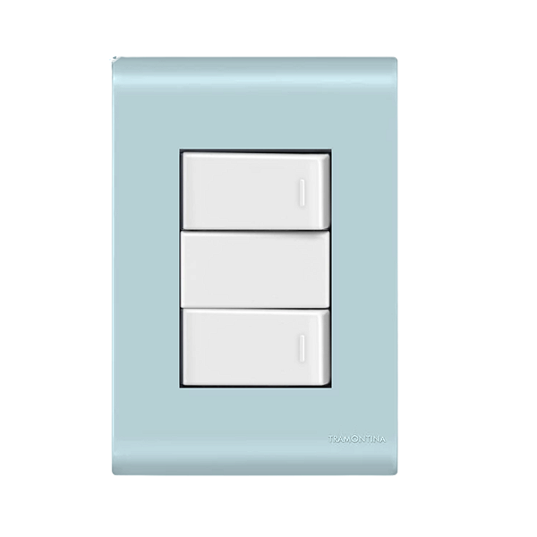 Conjunto Interruptor Duplo Paralelo Azul Jeans Tramontina