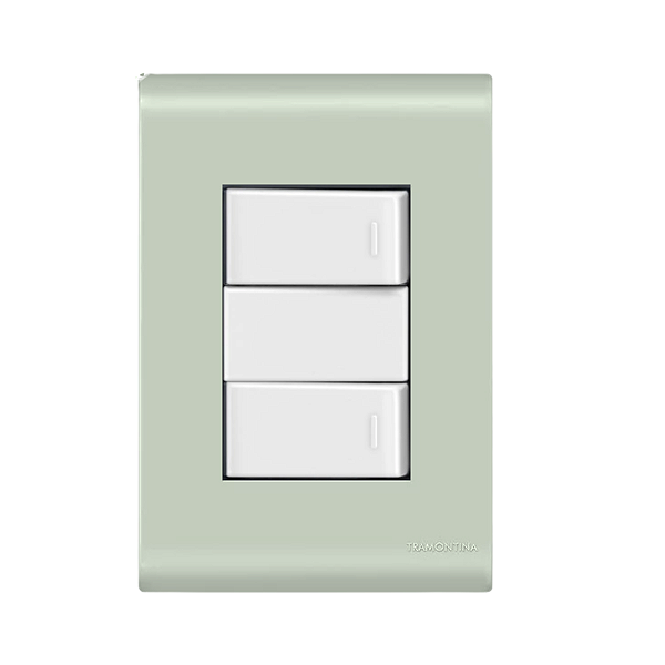 Conjunto Interruptor Duplo Simples Liz Verde Ardósia Tramontina
